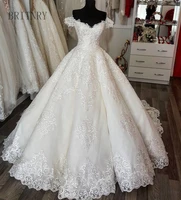 britnry charming ball gown wedding dress 2019 short sleeve lace bridal dresses chapel train plus size wedding gowns