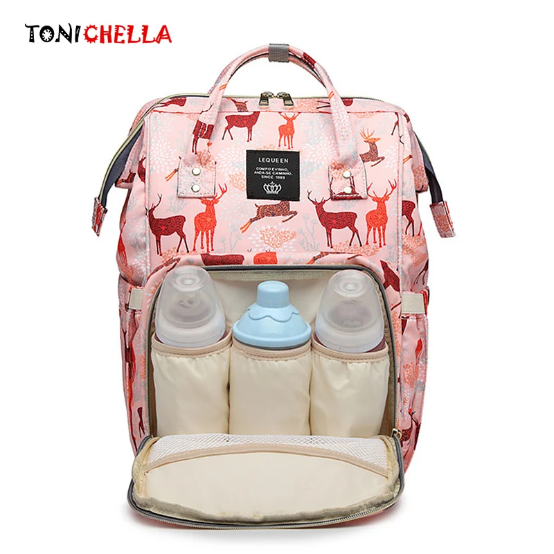 

Mummy Maternity Bag Large Capacity Travel Backpack Baby Care Nursing Cute Deer Pattern Fashion Infant Diaper Nappy Bags CL5554