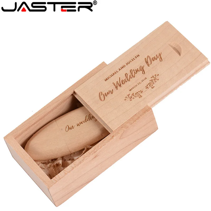 JASTER Новый (Бесплатный Пользовательский логотип) Деревянная Палка с коробкой USB