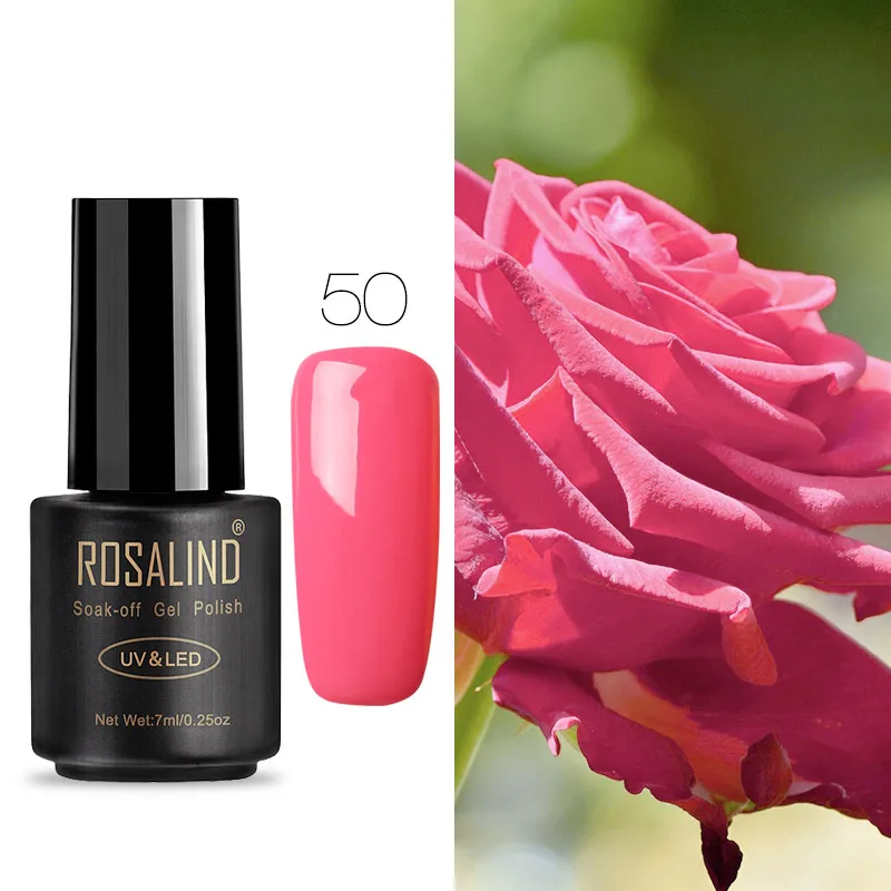 RA50 ROSALIND Гель-лак для ногтей 7 мл Гибридный лак для нейл-арта Полупостоянный УФ-набор гель-лаков для ногтей для маникюра базовое верхнее покрытие Gellak - Цвет: RA50