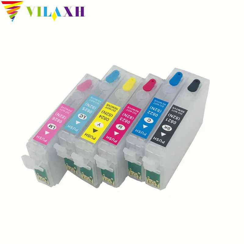 Vilaxh T0821N Refillable патрон чернил для принтера Epson Stylus Photo T50 R270 R290 R390 RX590 RX610 RX615 RX690 T59 TX650 TX710 t0821