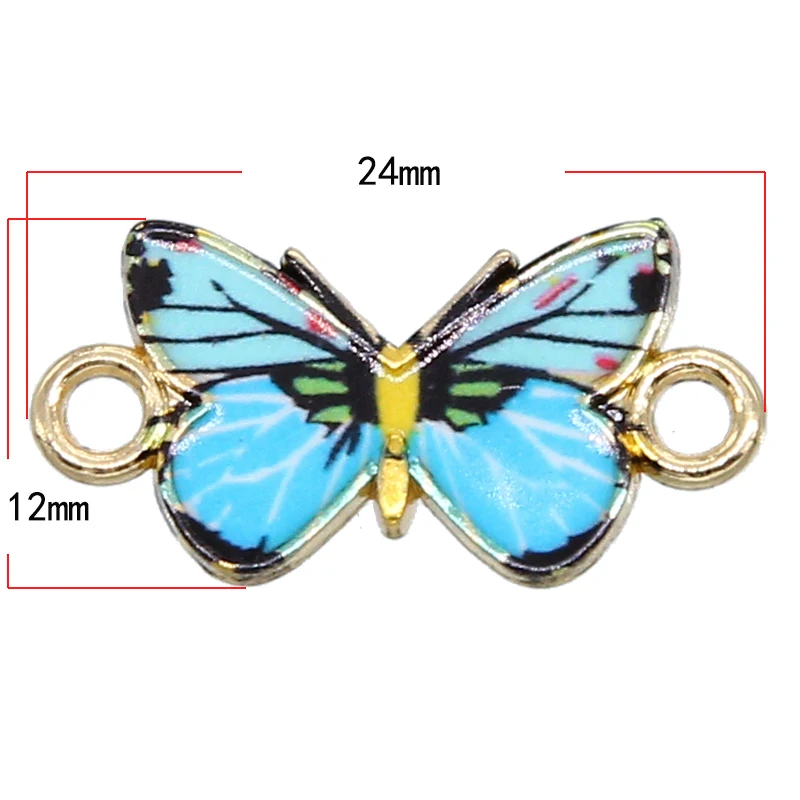 6 шт. Новые разноцветные эмалированные бусины с 2 отверстиями и соединителем в