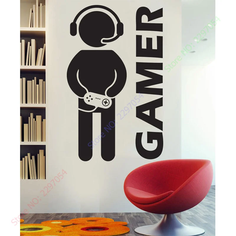 

On Sale Video Game Gaming Gamer Joystick Wall Decal Art Home Decor Wall Sticker VInyl Decoration Wall Mural Paper