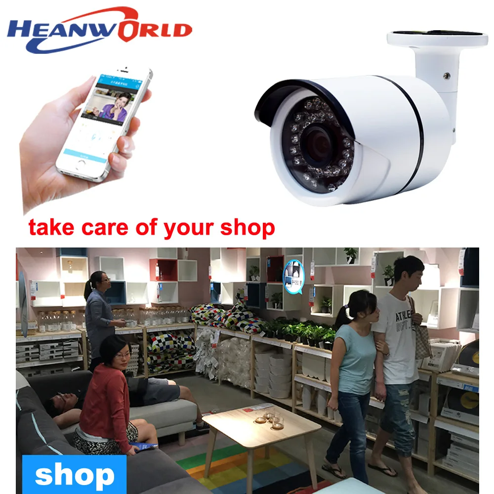 IP камера Heanworld POE водонепроницаемая цилиндрическая Ip 5 0 мп видеонаблюдения cctv
