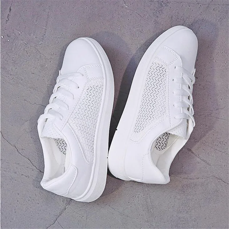 Fashion Women Casual Shoes Suede Leather Platform Sneakers Ladies White Trainers Chaussure Femme Sexemara Summer Mesh | Обувь