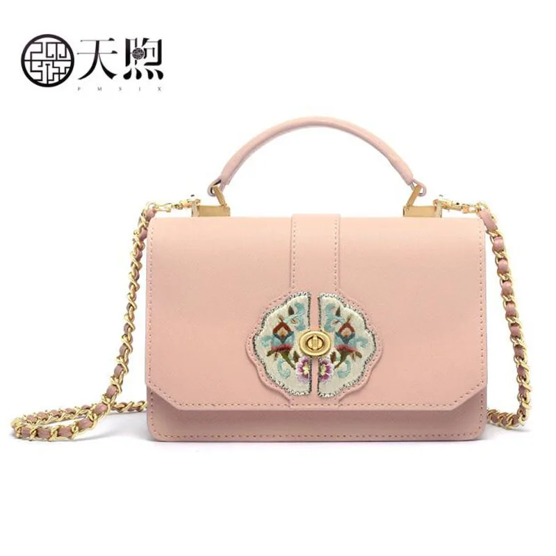 2020 New cowhide luxury leather embroidery bags designer women Leather bag shoulder crossbody for | Багаж и сумки