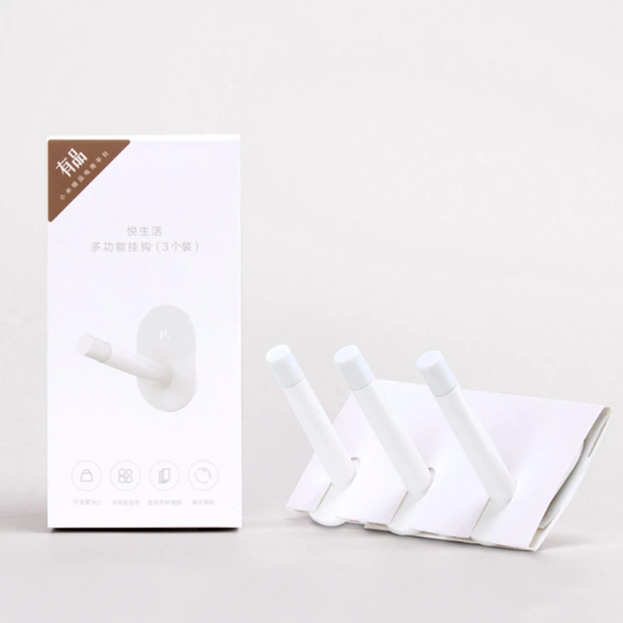 3PcsLot 3 шт./лот Xiaomi Mijia Happy Life многофункциональный крючок HL сильный липкий выдерживает 3 кг вес для кухни спальни ванной - Цвет: 3PcsLot