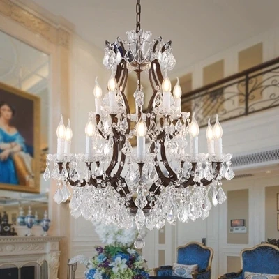 Лофт ретро Винтаж большие хрустальные люстры блеск современный подвесной