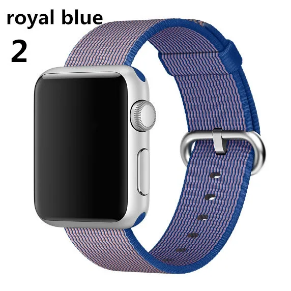 royalblue 2 Спортивные тканый нейлоновый ремешок для часов аpple 42 мм/38 мм apple watch 4 полосы 44 мм 40 мм наручных часов iwatch серии 4/3/2/1 браслет ткань correa - Цвет ремешка: royalblue 2