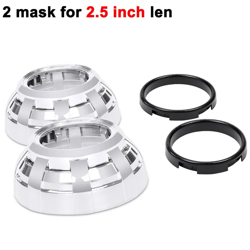 2 mask for 2.5in len 3,0 дюймов проектор Объектив Маска Легкая установка проектор Объектив кожух для Q5 Hella 5 Bi-xenon hid Len LHD RHD фары для автомобиля стиль - Цвет: 2 mask for 2.5in len