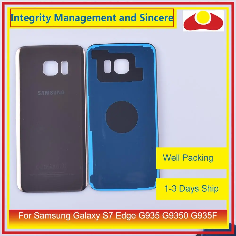 10 шт./лот для Samsung Galaxy S7 Edge G935 G9350 G935F SM корпус батарейного отсека задняя стеклянная