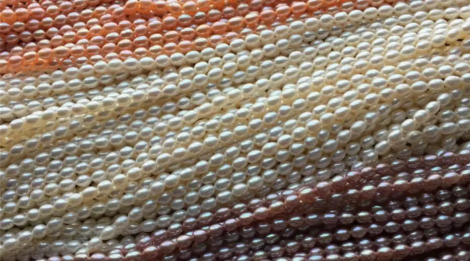 Натуральный рисовый жемчуг AAA 5-6 мм яркий белый розовый фиолетовый пресноводный