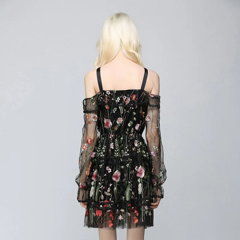 Лето сексуальное платье 2017 Вышивка Для женщин S Холтер Элегантный пляжный