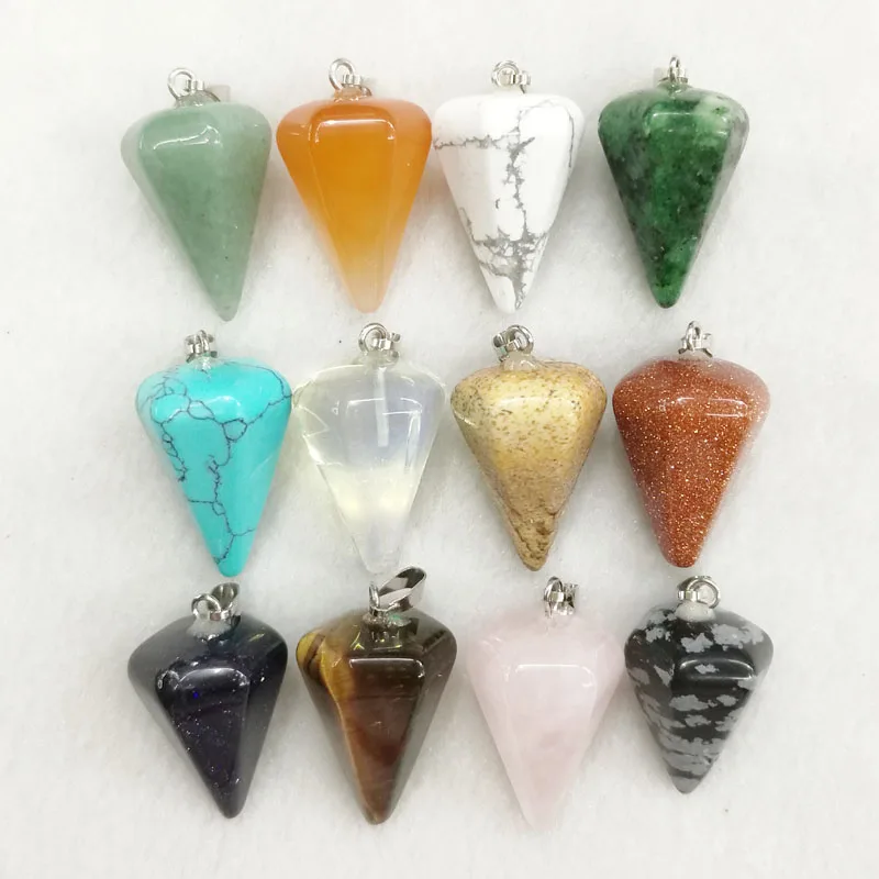 Оптовая продажа натуральная подвеска в виде каменного маятника смешанные