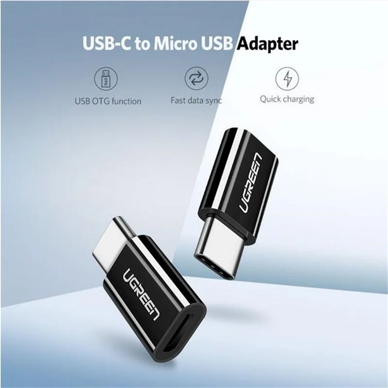 Адаптер Ugreen с Micro usb Мама на Type c папа переходник otg для Samsung s9 huawei xiaomi oneplus зарядное