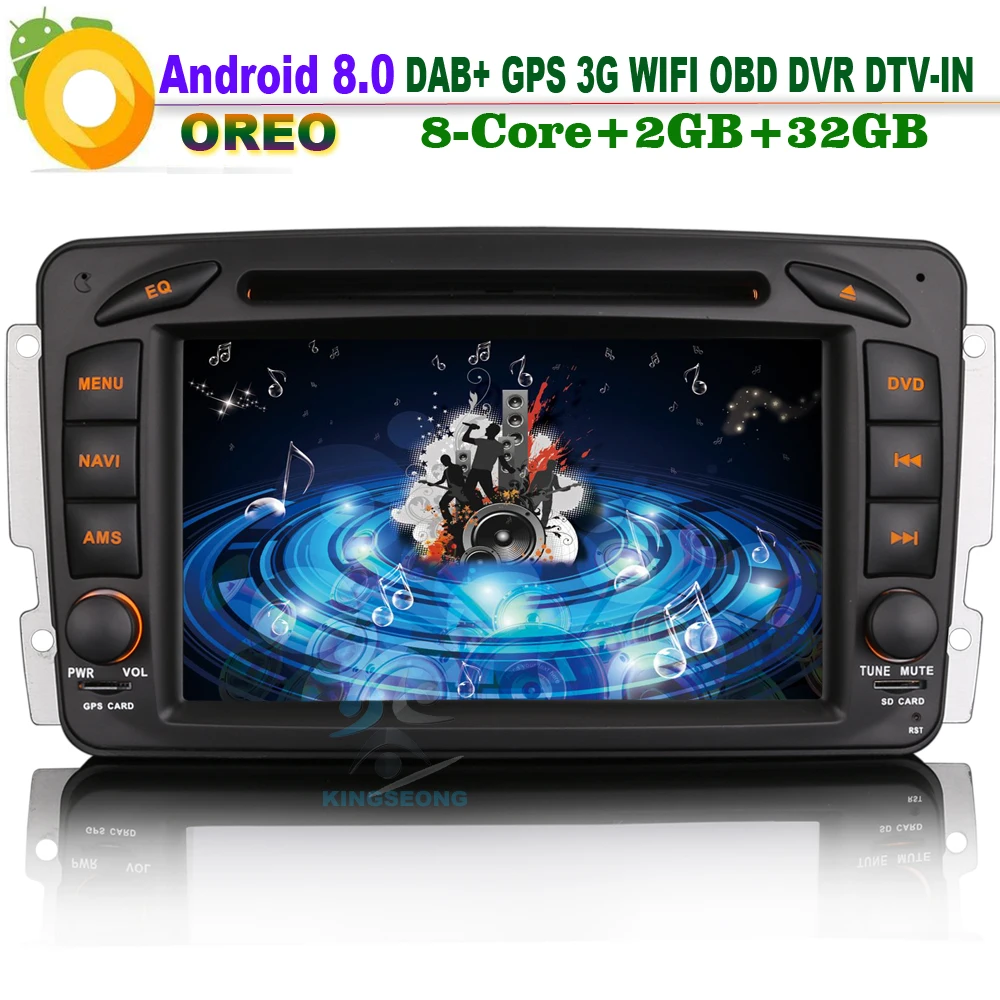 Android 8 0 Авторадио DAB + WiFi CD DVR RDS 3G радио GPS OBD2 DVB T2 автомобильный DVD плеер для Mercedes C/CLK