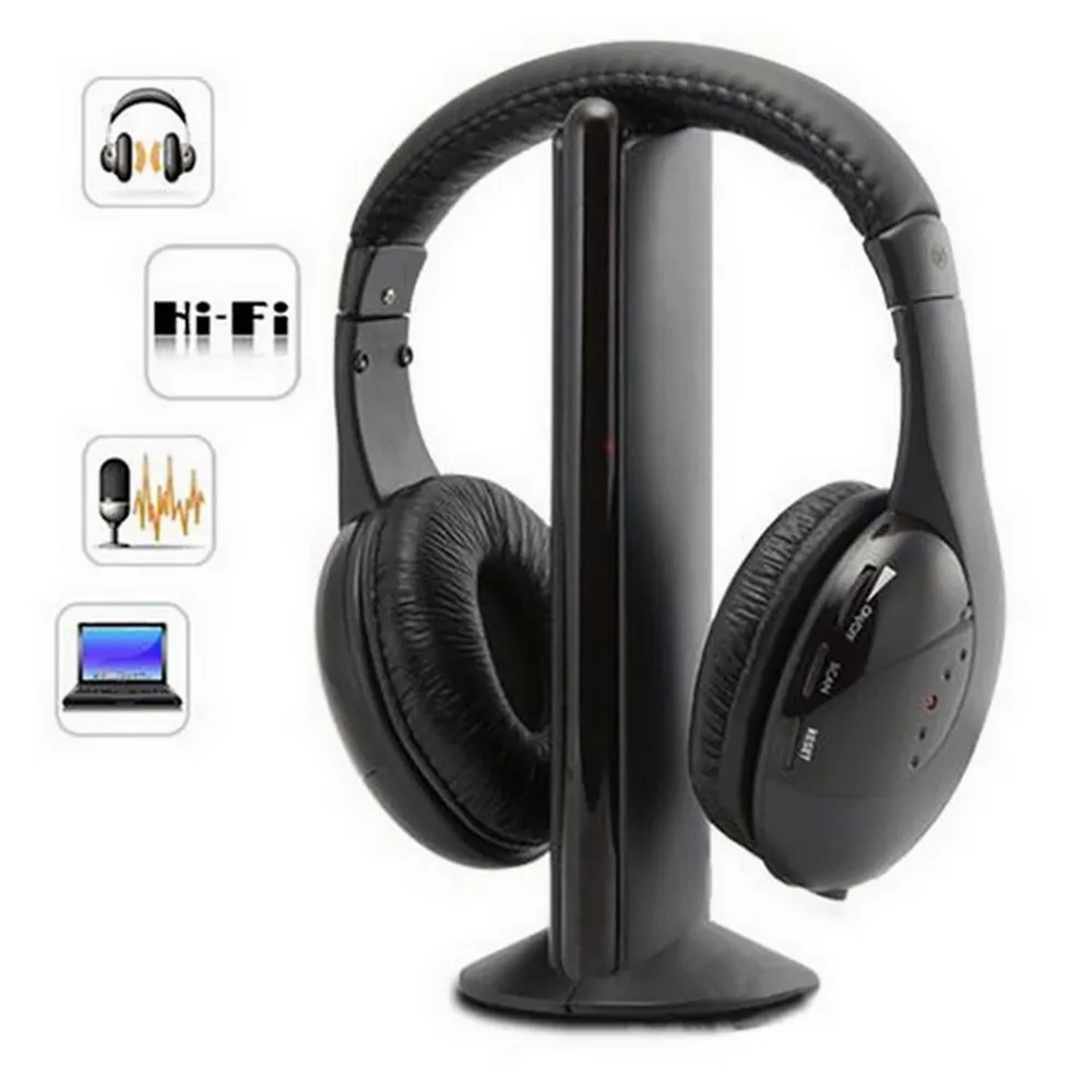 Беспроводные наушники Kinganda 5 в 1 Hi-Fi гарнитура для ПК ноутбука телевизора FM-радио