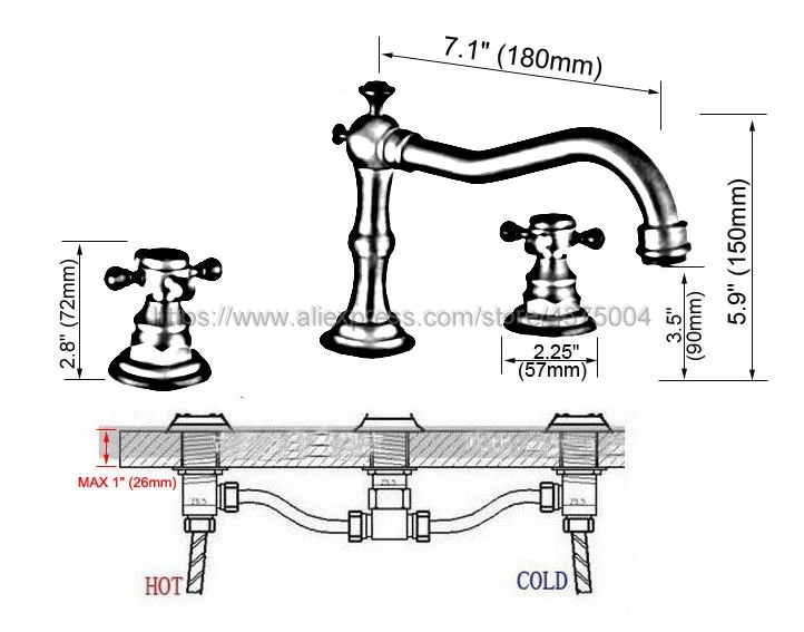 Кран с двойной ручкой для ванной комнаты античная красная медь кран раковины