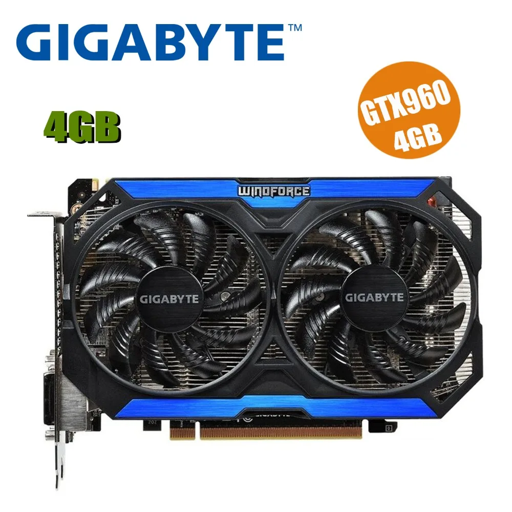Видеокарта GIGABYTE GTX 960 4 Гб 128 бит GDDR5 видеокарты для nVIDIA VGA карты Geforce GTX960 Hdmi Dvi игра используется gtx750ti 750