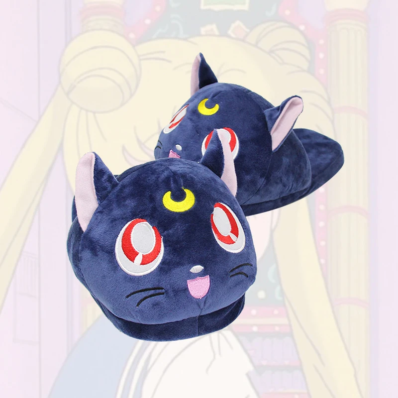 Плюшевые тапочки Luna/с рисунком кота матроска Муна оригинальная модная домашняя