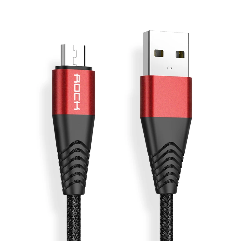 Red ROCK Micro USB кабель для Xiaomi Redmi 4X Note 4 5 для Samsung Hi-tension передачи данных Кабо зарядный кабель - Цвет: Red
