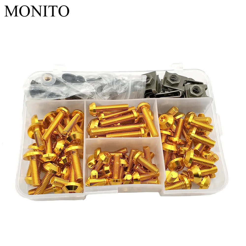 Universal Motorcycle Fairing Body Bolts Scooter Nuts M6 Spire Speed Fastener Clips Screw Spring CNC Aluminum | Автомобили и