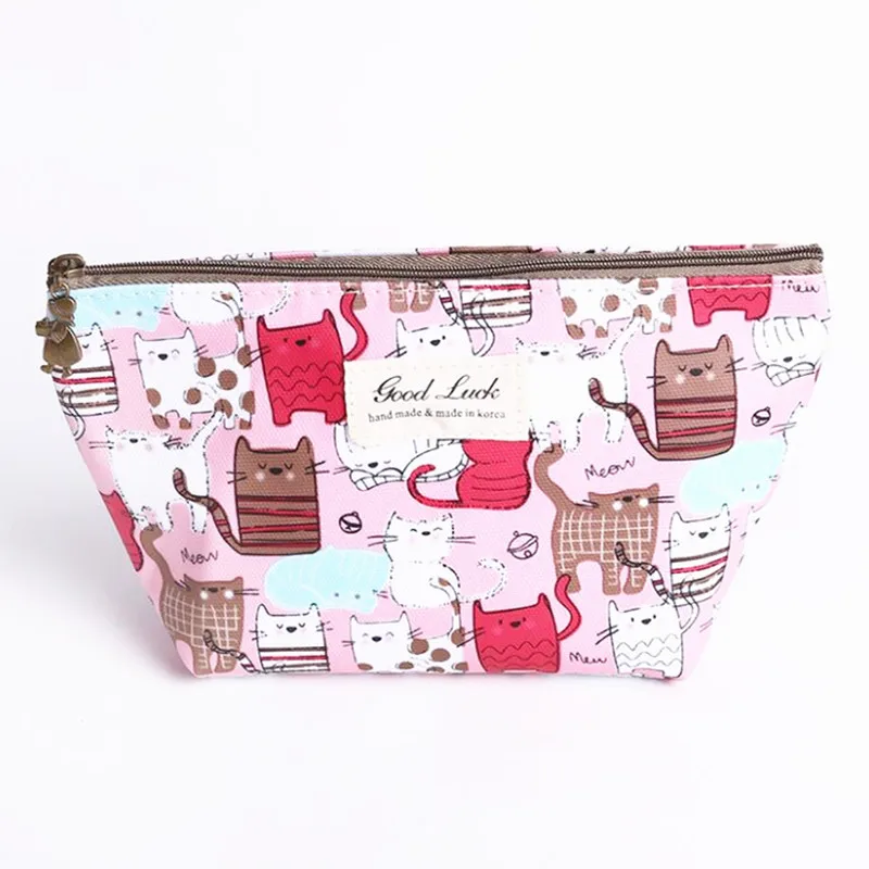 

M498 Cosmetic Bag Cartoon Pattern Animal Cat Elephant Fish Cute Bag Waterproof Material Women Girl Gift Wholesale