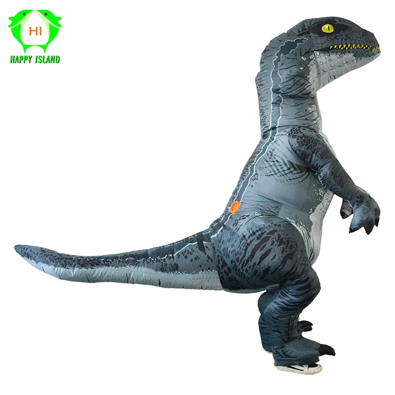 Взрослый надувной костюм для Хэллоуина T REX Raptor динозавр Косплей Велоцираптор