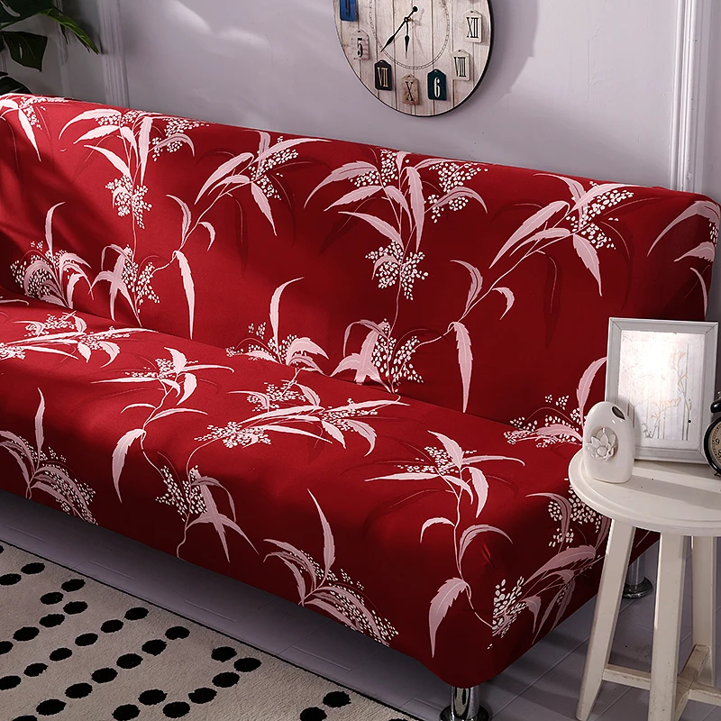 Чехол для дивана с красным цветком универсальный эластичный чехол без