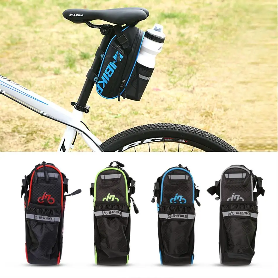 INBIKE Водонепроницаемая велосипедная сумка MTB дорожный велосипед хвост мешка с седлом заднего сиденья ремонтный набор инструментов для хранения с держателем бутылки воды