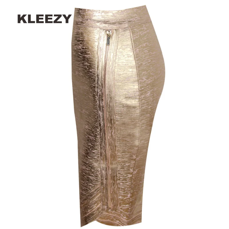 KLEEZY пикантная Новинка 2020 года бандажная Золотая вечерние Ка карандаш