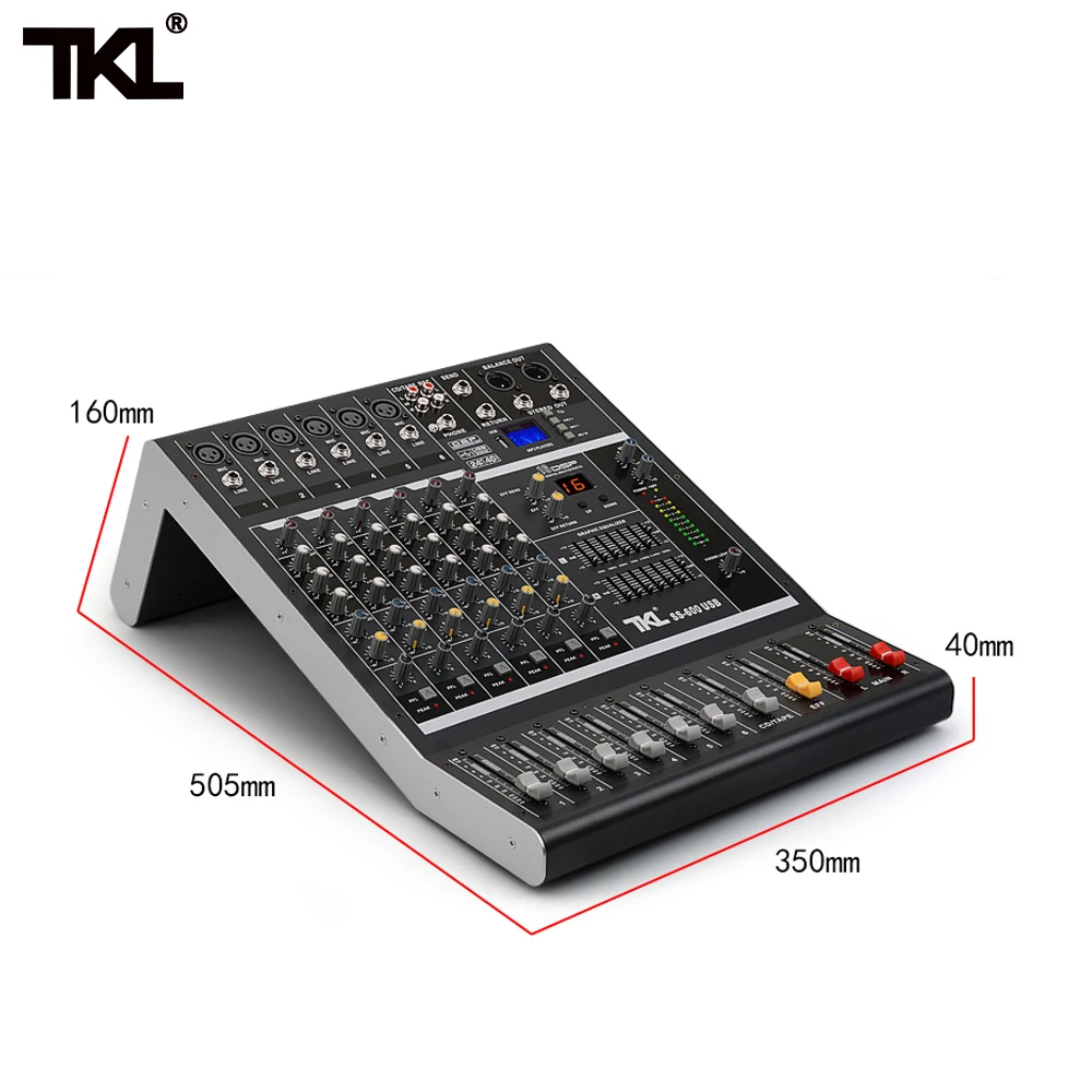 TKL SS600 Professional Mixing 6 Channel DJ Console Sound mixer Audio USB with bluetooth With 16 Reverb effect 7 Equalizer | Электроника