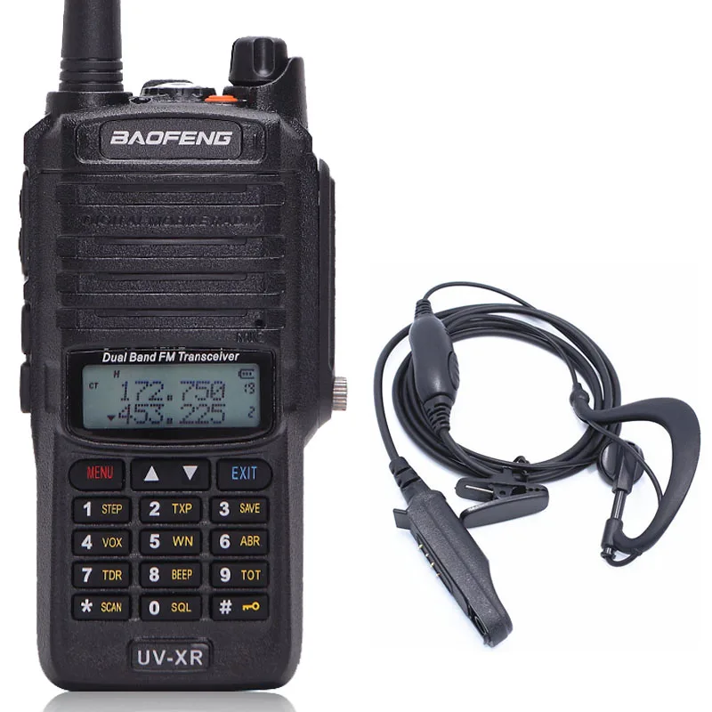 add headset Baofeng UV-XR 10 Вт радио двухдиапазонный cb радио IP67 Водонепроницаемый Мощный Walkie Talkie 10 км дальность двухстороннее радио для охоты - Цвет: add headset