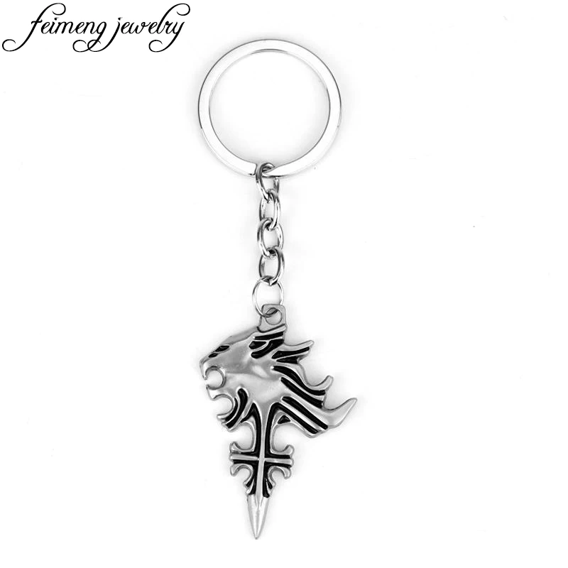 Популярная игра Final Fantasy брелок спящий голова льва крест металлический подвесной