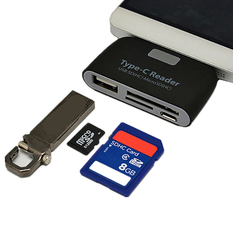 USB3.1 Type-C Card Reader USB-C to USB2.0 SD TF Micro USB Multifunction Converter for Phone Computer Date Transfer Use | Компьютеры и