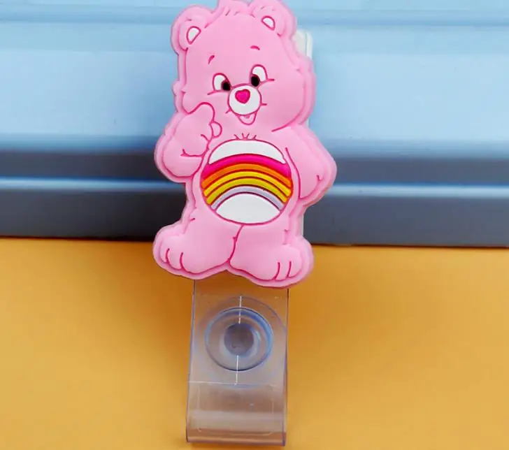 5 1 шт. Kawaii красочные сердце медведи животные Trasparent выдвижной значок катушка Студенческая ID Имя карты держатель значка зажимы канцелярские принадлежности - Цвет: 5