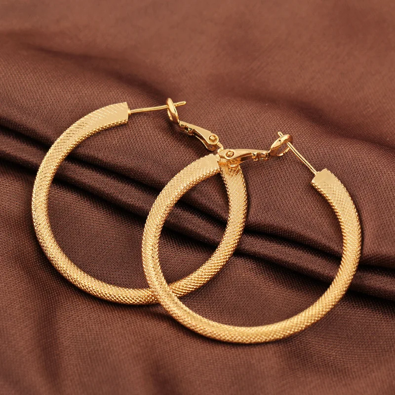 Модные медные с золотым покрытием большие серьги кольца для женщин Свадебные