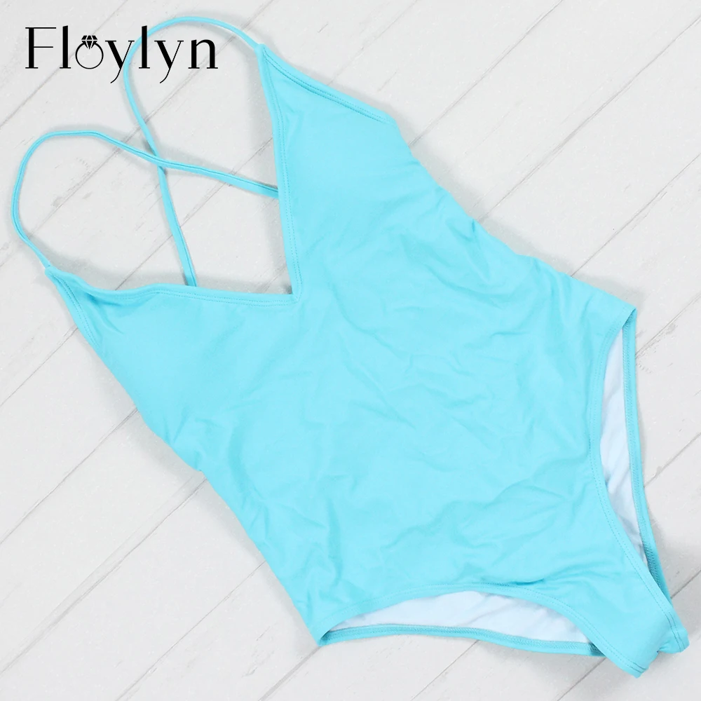 Floylyn Новое поступление Карамельный цвет Для женщин Одна деталь купальник сексуальный бандаж на подкладке; бразильский пуш-ап цельное красного цвета Плавательные костюмы