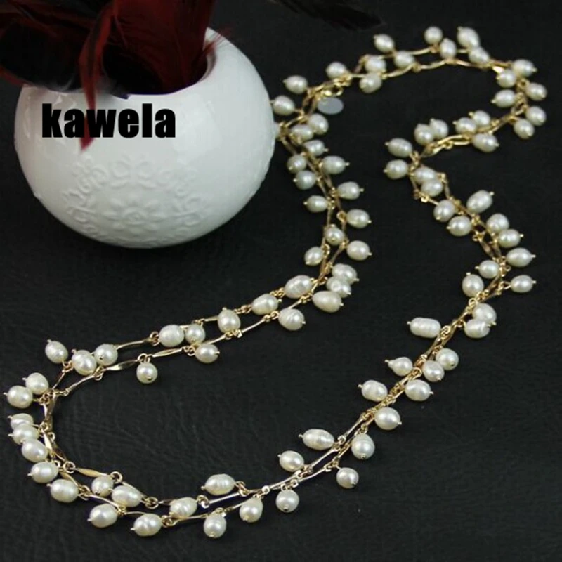 Новый дизайн модная качественная пресноводный жемчуг ручной работы длинное