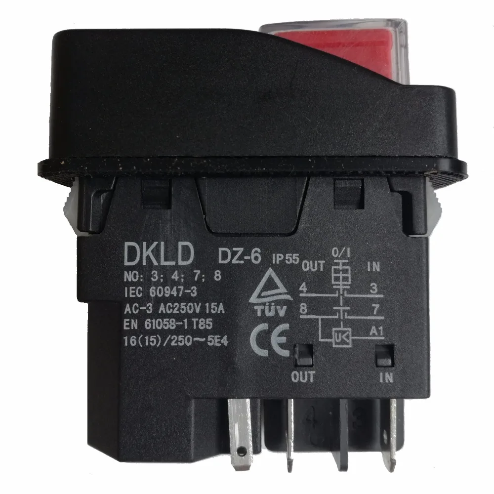 Водонепроницаемый электромагнитный кнопочный переключатель DKLD DZ 6 5 Pins AC 3 250V