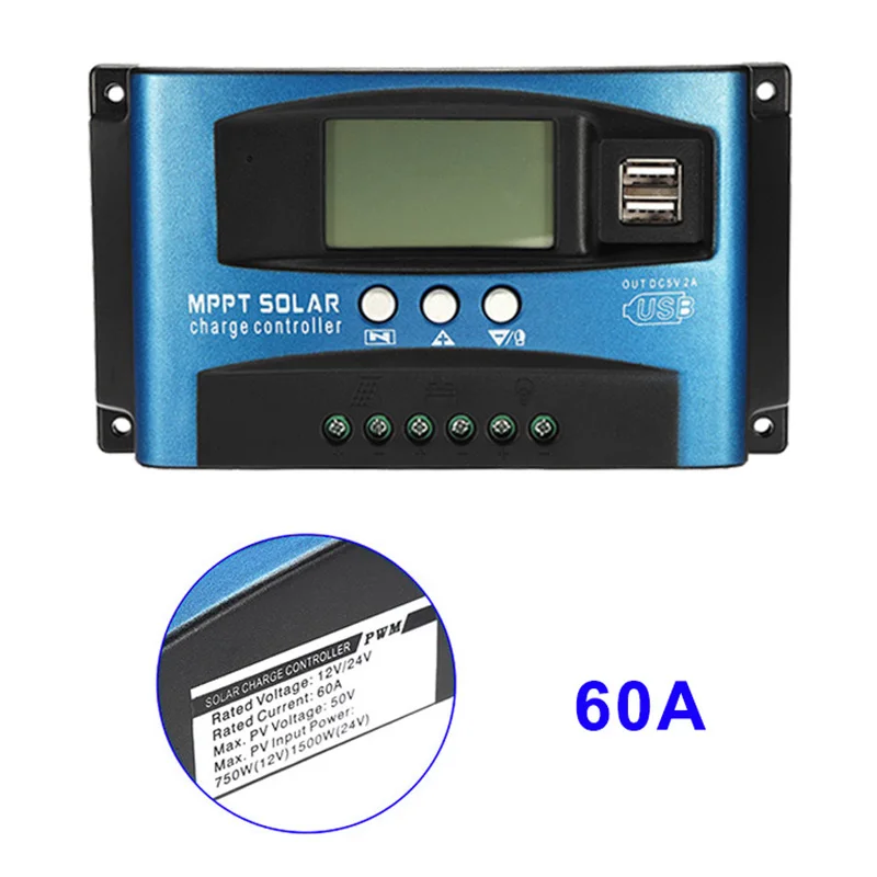 Новый 40A-100A регулятор MPPT солнечной панели Контроллер заряда 12V/24V Авто фокус