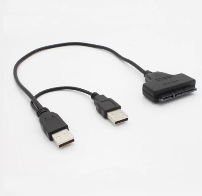 Двойной USB 2 0 для SATA 22Pin Кабель-адаптер 5/3 5 дюймов HDD внешний блок питания жесткий