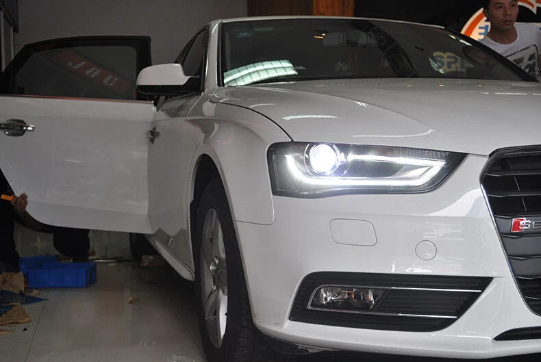 2013 год стайлинга автомобилей светодиодные фары для A4L фар для A4L фонарь дневного света светодиодный DRL Bi-ксеноновых фар, Высокопрочная конструкция