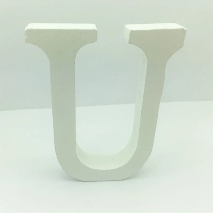 U 1 шт. 8 см белые деревянные буквы Английский алфавит DIY персональное имя Дизайн Искусство ремесло Бытовая декоративная буква цифровой дисплей - Цвет: U