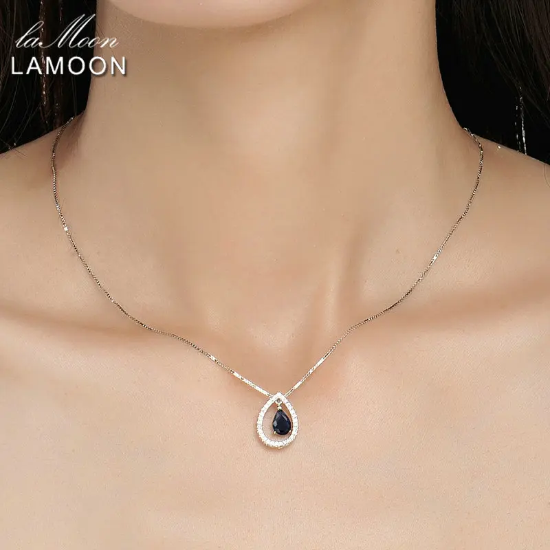 Женское ожерелье из серебра 925 пробы с сапфировым камнем|jewelry necklace|jewelry silver