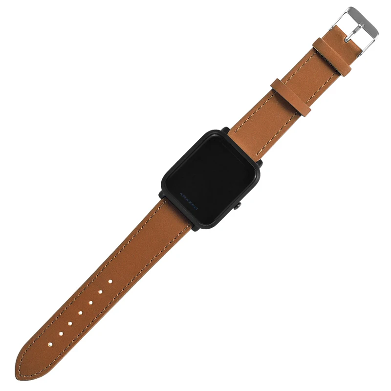 Hangrui ремешок из натуральной кожи для Xiaomi Huami Amazfit Bip браслет Молодежные Смарт-часы