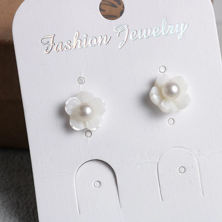 Ancient Style Beautiful Natural Shell Flower 10MM Ear Nail S925 Earrings Stud Post For Women Gift Girl | Украшения и аксессуары