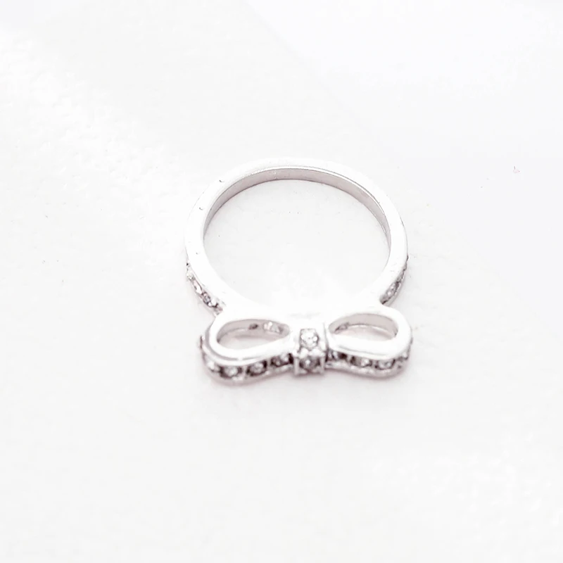 TOGORY Silver Fine Jewelry Sets BR + RI Wedding Bnowknot Plated Bracelets Bangle Rings As Women Wife Gift | Украшения и