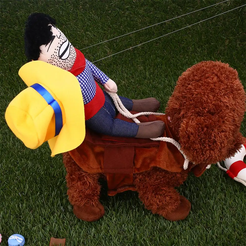 Забавная одежда для всадника щенка собаки ковбоя лошади зимнее пальто костюм Ropa