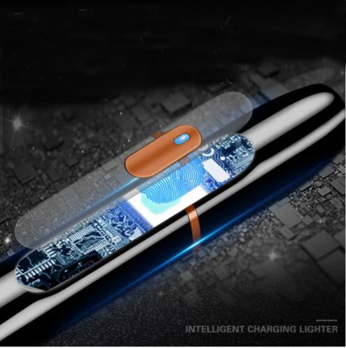 USB зажигалка с электрической зарядкой бесшумная вольфрамовая тонкая модель